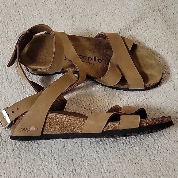 Papillio Women's Tan Strappy Comfort Sandals - Picture 2 of 6